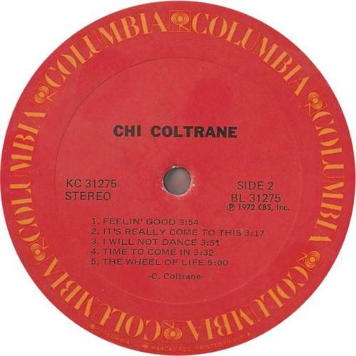 Chi Coltrane Chi Coltrane : LP Label B